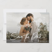 モダンシンプル2写真QRコードの結婚ウェブサイト 招待状 (正面)