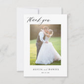 モダンシンプル2枚の写真結婚の サンキューカード (正面)