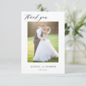 モダンシンプル2枚の写真結婚の サンキューカード (スタンド正面)