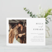 モダンシンプル2枚エレガントウェディング招待状 招待状 (スタンド正面)