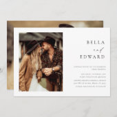 モダンシンプル2枚エレガントウェディング招待状 招待状 (正面/裏面)