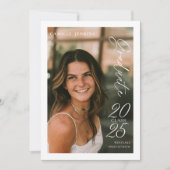 モダンシンプル2025年卒業発表 招待状 (正面)