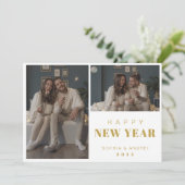 モダンシンプル2 フォトコラージュ ゴールド お正月 シーズンカード (スタンド正面)