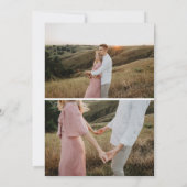 モダンシンプル3フォトスクリプトエレガント婚約 セーブザデート (裏面)