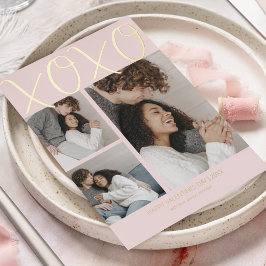 モダンシンプル3フォトバレンタインデー 箔シーズンカード