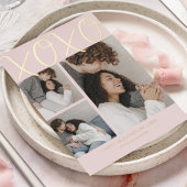 モダンシンプル3フォトバレンタインデー 箔シーズンカード