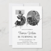 モダンシンプル30歳の誕生日 招待状 (正面)