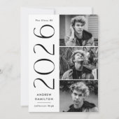 モダンシンプル3 2023年の写真クラス卒業 案内状 (正面)