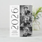 モダンシンプル3 2023年の写真クラス卒業 案内状 (スタンド正面)