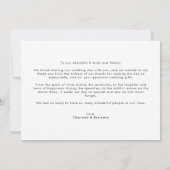 モダンシンプル3 Photo Script結婚の サンキューカード (裏面)