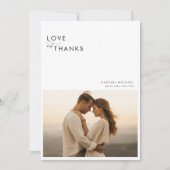 モダンシンプル4フォトコラージュ結婚ズ サンキューカード (正面)