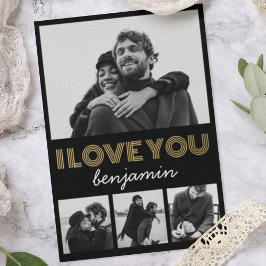 モダンシンプル4フォトバレンタインデー 箔シーズンカード