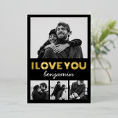 モダンシンプル4フォトバレンタインデー 箔シーズンカード (立ち正面)