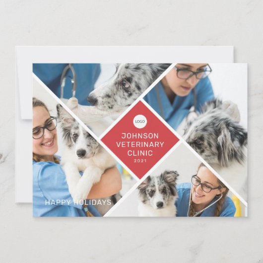 モダンシンプル4枚の写真とロゴ事業 シーズンカード (正面)