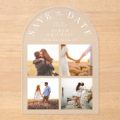 モダンシンプル4 Photo Arch日付を保存 アクリル招待状 (正面)