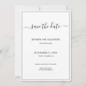 モダンシンプル6フォトコラージュタイポグラフィ結婚ズ セーブザデート (裏面)