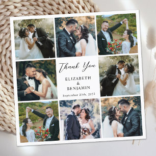 モダンシンプル8 Photo Collageパーソナライズされた 結婚s サンキューカード