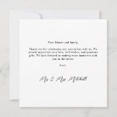 モダンシンプル8 Photo Collageパーソナライズされた 結婚s サンキューカード (裏面)