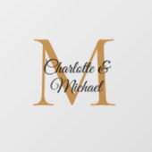 モダンシンプル,エレガント，モノグラム結婚の ウィンドウサイン (シート)