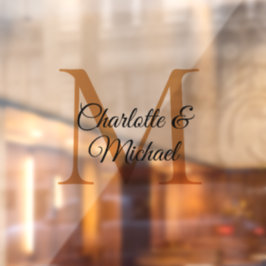 モダンシンプル,エレガント,モノグラム結婚の ウィンドウサイン