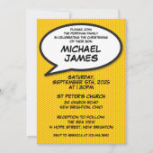 モダンシンプル《キリスト教》洗礼式や命名式おもしろい漫画 招待状 (正面)