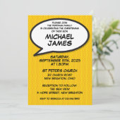 モダンシンプル《キリスト教》洗礼式や命名式おもしろい漫画 招待状 (スタンド正面)