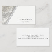 モダンシンプル、ミニマル、ホワイト、レース 名刺 (正面/裏面)