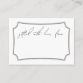 モダンシンプル「ラッピングなしシャワー」ギフトタグ エンクロージャーカード (裏面)