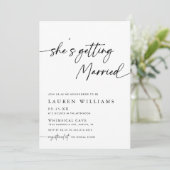 モダンシンプル　彼女は結婚する　ブライズシャワー 招待状 (スタンド正面)