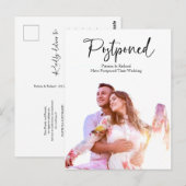 モダンシンプル 結婚式延期のお知らせ ポストカード (正面/裏面)