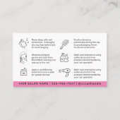 モダンシンプル Pink Hair Extensions After 気に Card 名刺 (裏面)