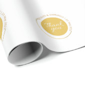 モダンシンプルAdd Coule Name Date Thank you Wrapp ラッピングペーパー (ロールコーナー)