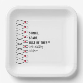 モダンシンプルAny Ageボーリング誕生日パーティー ペーパープレート