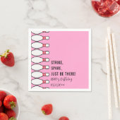 モダンシンプルAny Age Pinkボーリング誕生日パーティー スタンダードカクテルナプキン (インサイチュ)