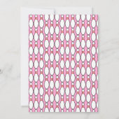 モダンシンプルAny Age Pinkボーリング誕生日パーティー 招待状 (裏面)