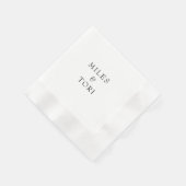 モダンシンプルB/W結婚 縁ありカクテルナプキン (角)