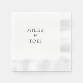 モダンシンプルB/W結婚 縁ありカクテルナプキン