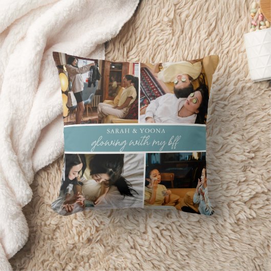 モダンシンプルBestfriends 4フォトトレンディーシンプル クッション (ブランケット)