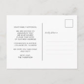 モダンシンプルBlack Guest Room引っ越しました移動 案内ポストカード (裏面)