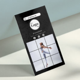 モダンシンプルBlack Instagramフォトソーシャルメディア 名刺