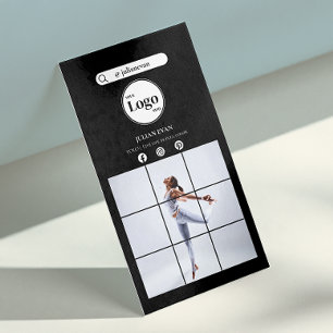 モダンシンプルBlack Instagramフォトソーシャルメディア 名刺