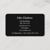 モダンシンプルBlack Minimalist名刺 名刺 (裏面)