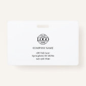 モダンシンプルBlack & White Company Employee Photo バッジ (裏面)