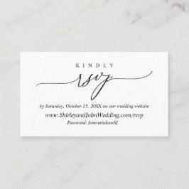 モダンシンプルBlack Writechnology、オンラインRSVP エンクロージャーカード