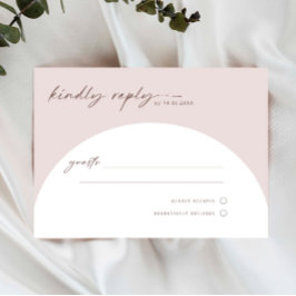 モダンシンプルBohemian Arch RSVP返信カード ポストカード