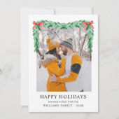 モダンシンプルBow Merry Christmas写真 シーズンカード (正面)