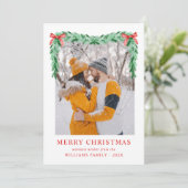 モダンシンプルBow Merry Christmas写真 シーズンカード (スタンド正面)