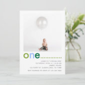 モダンシンプルBoys First Birthday Party招待 招待状 (スタンド正面)