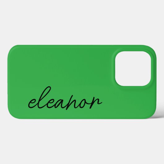 モダンシンプルBright Green Script Name Monogram Case-Mate iPhoneケース (裏面 (横))