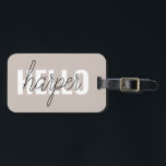 モダンシンプルBrown HelloとYouの名前 ラゲッジタグ<br><div class="desc">モダンシンプルBrown HelloとYouの名前</div>